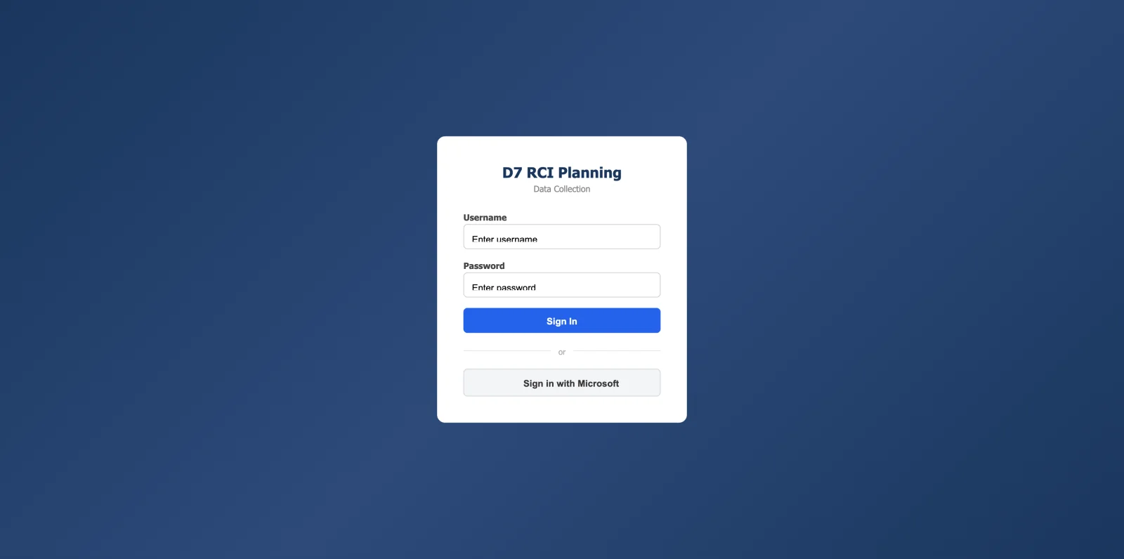 The D7 RCI sign-in card